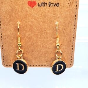 7/$10 D Initial Earrings, New